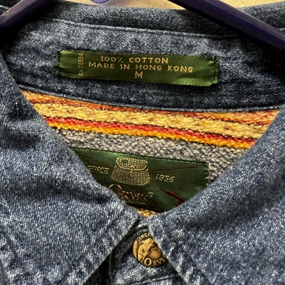 Men’s Medium Orvis Denim Button Down Lined Jacket - Picture 5 of 10